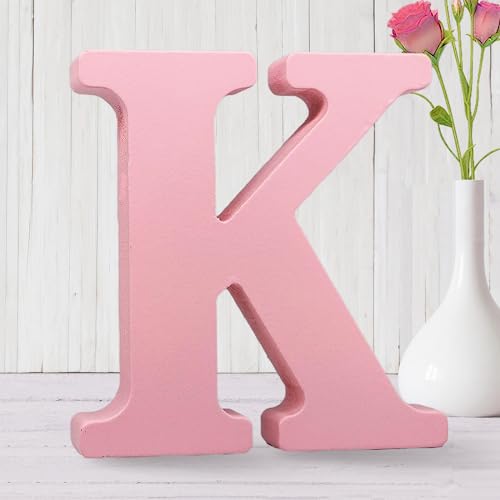 15,2 cm rosa Holzbuchstaben, unlackierte Holzbuchstaben für Wanddekoration, dekorative stehende Buchstaben, Scheiben, Schild, Dekoration für Handwerk, Party-Projekte (K) von AOCEAN