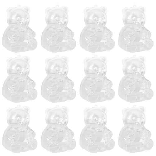 AONYAYBM 12 Stück Süßigkeitenschachteln in Bärenform, Süße Kleine Süßigkeitenschachteln, Süßigkeiten-Keks-Box-Dekoration, Niedliche Durchsichtige Kunststoffbehälter für Hochzeiten,(#1) von AONYAYBM