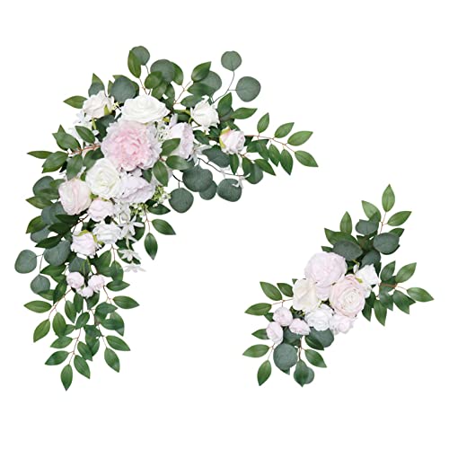 AONYAYBM Künstliche Hochzeitsbogen-Blumen-Set, Hochzeitsbogen-Blumen, Dekorative Girlanden mit Grünen Blättern, Rose für Zuhause, Zimmer, Haustür, Hochzeitsbogen, Garten, Party,(#1) von AONYAYBM