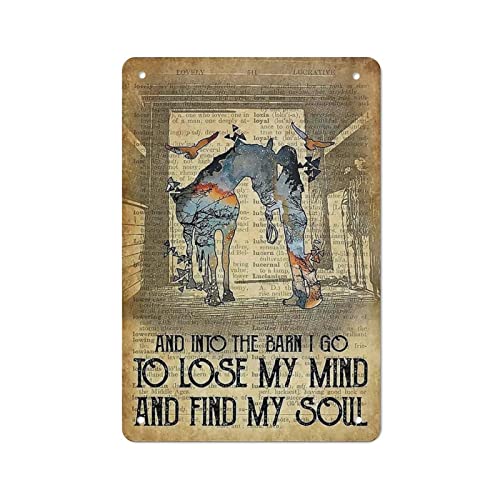 And Into The Barn I Go To Lose My Mind Metallschild für Zuhause, Kaffee, Garage, Wanddekoration, Vintage-Poster, Barschilder für Zuhause, Bar, Retro-Metallblechschild von AOOEDM