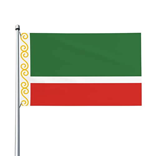 Flagge der Tschetschenischen Republik Flagge 3 x 5 Fuß Terrasse Garten Rasen Willkommen Dekoration Banner Indoor Home Party Flaggen von AOOEDM