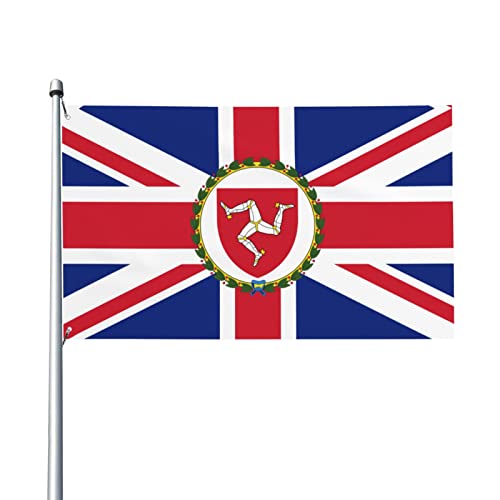 Flagge des Vizegouverneurs der Isle of Man Flagge 3 x 5 Fuß Terrasse Garten Rasen Willkommen Dekoration Banner Indoor Home Party Flaggen von AOOEDM
