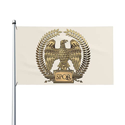 Goldener römischer Kaiseradler SPQR-Flagge, 9,1 x 1,5 m, UV-beständig, langlebig, hochwertige Dekoration, Yard, Indoor-Garten-Banner von AOOEDM