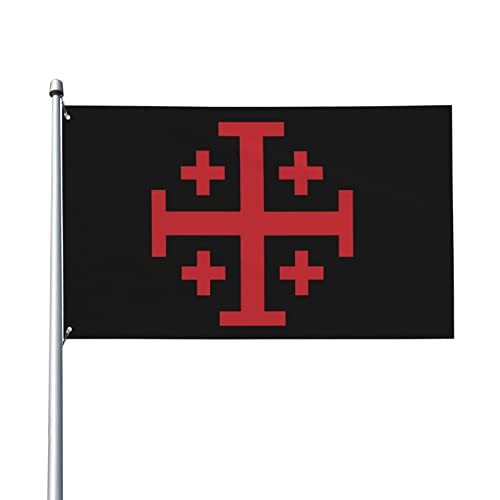 Katholische Kreuzflagge von Jerusalem, 9,1 x 1,52 m, UV-beständig, langlebig, hochwertige Dekoration, Hof, Innengarten, Banner von AOOEDM