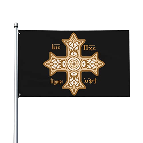 Koptisch-orthodoxes Kreuz, weiße Flagge, 9,1 x 1,5 m, UV-beständig, langlebig, hochwertige Dekoration, Hof, Innengarten, Banner von AOOEDM