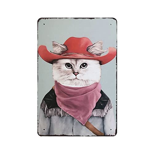 Niedliche Katze Animals2 Vintage-Blechschild, Metallblechschilder für Männerhöhle, lustige Kunst, Wandschild, Küche, Bar, Pub, Café, Wanddekoration von AOOEDM