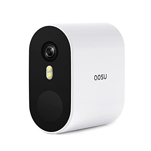 AOSU 5MP Ultra HD zusätzliche Überwachungskamera, Überwachungskamera aussen akku für HomeBase, Radar Bewegungserkennung, 166°Weitwinkel, ohne monatliche Gebühren, Nachtsicht, IP67 Wasserdicht von AOSU