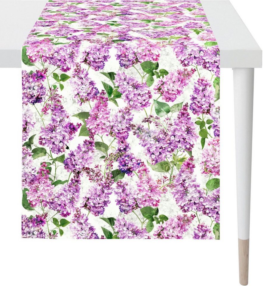 APELT Tischläufer 6820 SPRINGTIME, Frühjahrsdeko, Frühling (1-tlg), mit Blütenmotiv, Digitaldruck, Flieder All-Over von APELT
