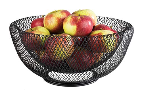 APS Brot- & Obstkorb „Wire“ – Premium Brotkorb/Obstkorb in der Farbe Metall Schwarz – Stapelbar und langlebig mit der Abmessung 31 x 14cm von APS