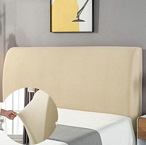 APTBJKUiU Bett Kopfteil Hussen Einfarbig Staubhülle Elastische All-Inclusive Kopfteilbezug Schlafzimmer Rundum-Paket, passend für eine Vielzahl von Bettköpfen Dekor Creme Farben 120cm (47"-55") von APTBJKUiU