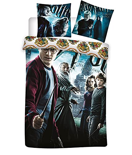 Harry Potter Wende Bettwäsche Hogwarts Wappen 2tlg 135 x 200 cm 80 x 80 cm von BrandMac