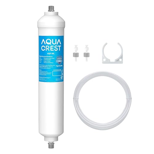 Aquacrest 5 Jahre Kapazität – Inline-Wasserfilter für Kühlschrank mit 1/4-Zoll-Direktanschluss-Armaturen, ideal für Eismaschine, Kühlschrank, Umkehrosmoseanlage unter der Spüle von AQUA CREST