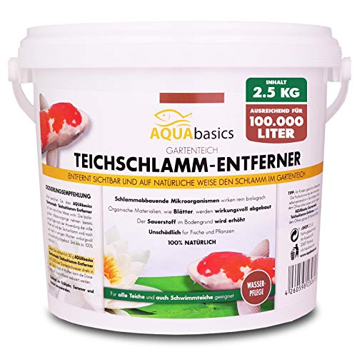 AQUAbasics Gartenteich Teichschlamm-Entferner baut im Teich Schlamm, Mulm und Organische Stoffe (Blätter) natürlich ab, Größe:2.5 kg von AQUAbasic