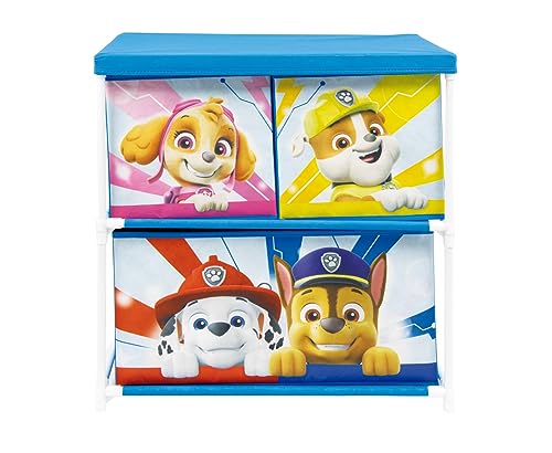 ARDITEX PW14459 Regal mit 3 Textilbehältern, 53 x 30 x 60 cm, Nickelodeon-Paw Patrol von ARDITEX