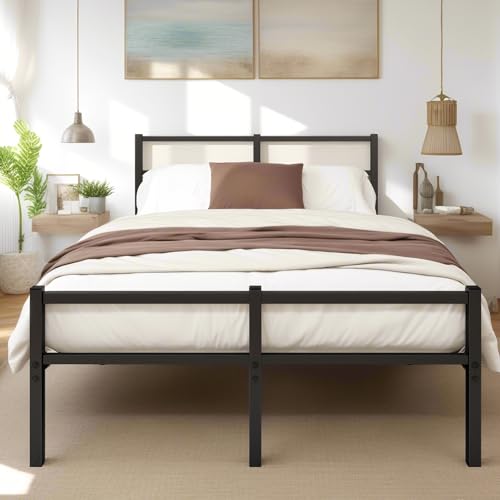 ARFARLY Bett 120x200 Bettrahmen Metallbett Bettgestell aus Metall mit Lattenrost，Ehebett Gästebett Schwarz von ARFARLY