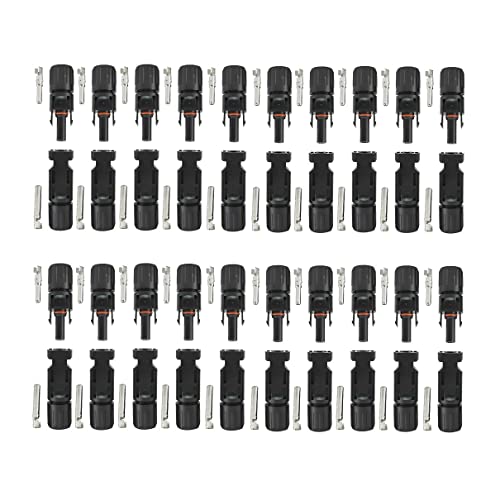 ARLI 20 Paar Solarstecker MC4 Stecker + Buchse 1500V für 2,5/4 / 6 mm² Solarkabel Solarpanel Stecker Kabelstecker Solar Verbinder Panel Kabel Anschlüsse Photovoltaik Steckverbinder von ARLI