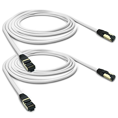 ARLI Cat 8 Netzwerkkabel - Cat 8.1 Patchkabel 2 x 10 m 2000 MHz 40 Gbit 40000 Mbit Gigabit Ethernet LAN Kabel S FTP Schirmung mit Feldkonfektionierbarem RJ 45 Stecker Halogenfrei AWG 26 10m 2 Stück von ARLI