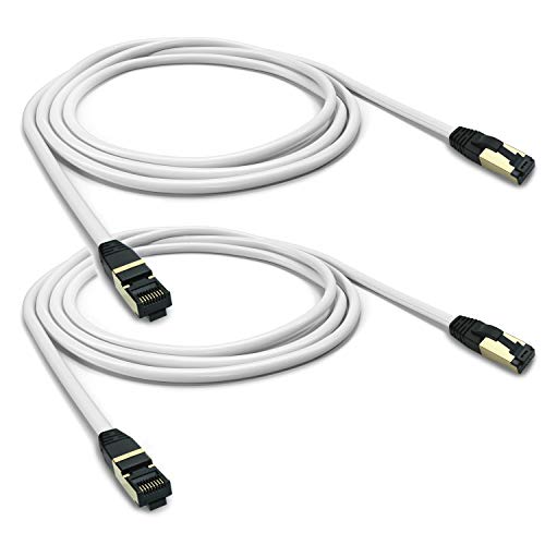 ARLI Cat 8 Netzwerkkabel - Cat 8.1 Patchkabel 2 x 3 m 2000 MHz 40 Gbit 40000 Mbit Gigabit Ethernet LAN Kabel S FTP Schirmung mit Feldkonfektionierbarem RJ 45 Stecker Halogenfrei AWG 26 3m 2 Stück von ARLI