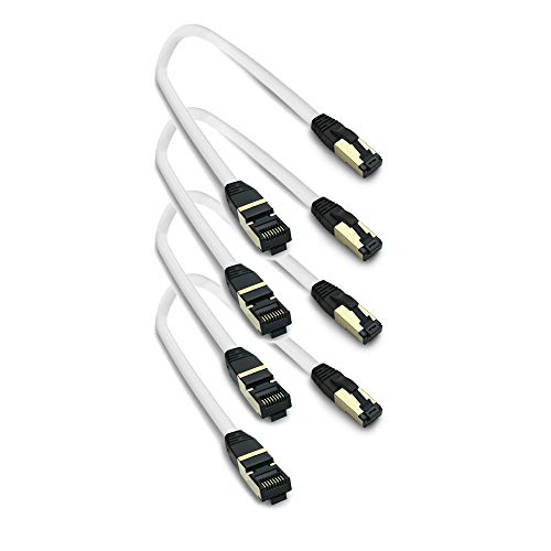 ARLI Cat 8 Netzwerkkabel - Cat 8.1 Patchkabel 4 x 0,5 m 2000 MHz 40 Gbit 40000 Mbit Gigabit Ethernet LAN Kabel S FTP Schirmung mit Feldkonfektionierbarem RJ 45 Stecker Halogenfrei AWG 26 0,5m von ARLI