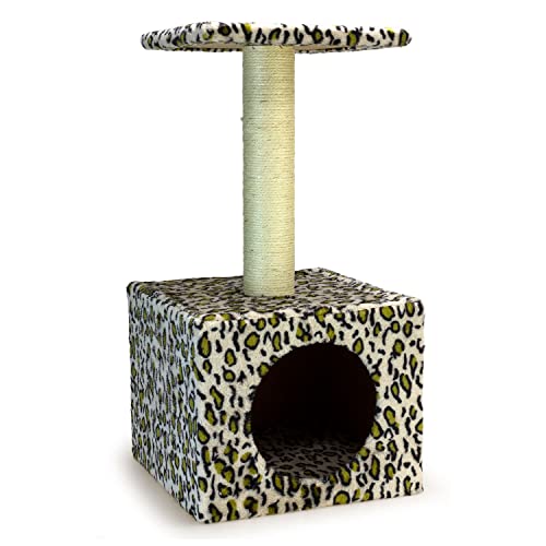 Arquivet Tarragona Kratzbaum für Katzen mit Post, Sitz und Schublade Höhle - 30 x 30 x 60 cm - Kratzbaum für Katzen - Nagelschleifer für Katzen - Zubehör für Katzen von Arquivet