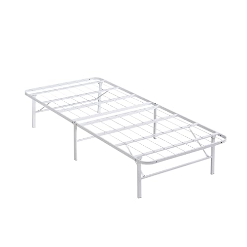 ARQYA Metallbett Klappbett 90x200 cm Letto in Weiss, platzsparendes und langlebiges Faltbett/Gästebett auf Füßen mit Stauraum von ARQYA