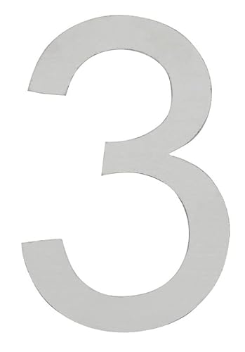 ARREGUI SEC11-T1 Edelstahl Hausnummer | Moderne Briefkasten Hausnummer aus Edelstahl | 8 cm Hohe Hausnummer für Außen Wasserdicht | Wetterfeste Hausnummern | Gebäudenummer | Türnummer | Nummer 3 von ARREGUI