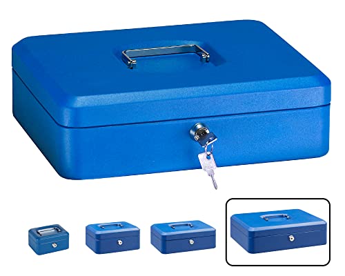 ARREGUI Elegant C9245 Geldkassette aus Stahl | Geldbox | 30 cm breit | Abschließbare Kasse mit Geldeinsatz | Große Geldkassette mit Schlüssel und Münzeinsatz/Geldeinsatz | Geldkasse | blau von ARREGUI