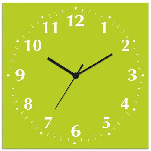 ARTLAND Wanddeko Wanduhr ohne Tickgeräusche Alu Quarzuhr 30x30 cm Quadratisch Lautlos 12 Ziffern Farbig Schlichtes Design Grün Hellgrün S7KE ARTLAND Wanddeko Wanduhr ohne Tickgeräusche Alu Quarzuhr 30x30 cm Quadratisch Lautlos 12 Ziffern Farbig Schlichtes Design Grün Hellgrün S7KE von ARTLAND