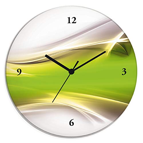 ARTLAND Wanddeko Wanduhr ohne Tickgeräusche Glas Funkuhr Ø 30 cm Rund Lautlos Design Abstrakt Kunst Modern Ausgefallen Kreativ T9HZ ARTLAND Wanddeko Wanduhr ohne Tickgeräusche Glas Funkuhr Ø 30 cm Rund Lautlos Design Abstrakt Kunst Modern Ausgefallen Kreativ T9HZ von ARTLAND