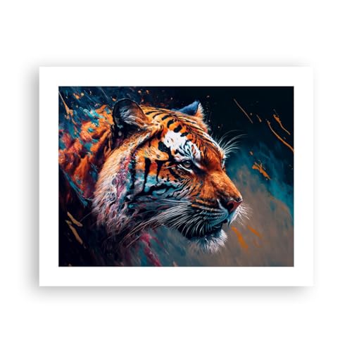 ARTTOR Poster ohne Rahmen Deko 50x40cm Tiger Bunt Tier Wandposter Art Prints Wanddeko Bild Wand Kunstdruck Wandbilder Dekoration Wohnzimmer Schlafzimmer Küche Modern Wall Art Decor P2XAA50x40-5736 von ARTTOR