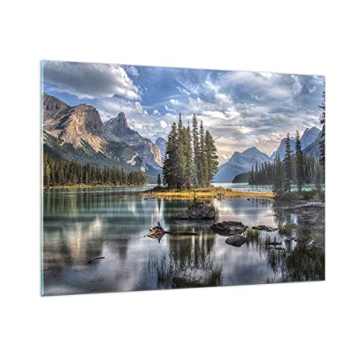 ARTTOR Bilder auf Glas 100x70cm Glasbild See Landschaft Natur Groß Wanddeko Bild im Glas Schlafzimmer Küche Deko Wandbilder Dekoration Wohnzimmer Modern Wall Decor Wand Kunstdruck Art GAA100x70-4133 von ARTTOR