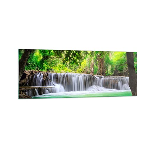 Panorama Bilder auf Glas Wasser Park Natur Landschaft Glasbild 140x50cm Wandbilder Dekoration Wohnzimmer Schlafzimmer Küche Groß XXL Wanddeko Bild im Glas Wand Kunstdruck Art Modern GAB140x50-2502 von ARTTOR