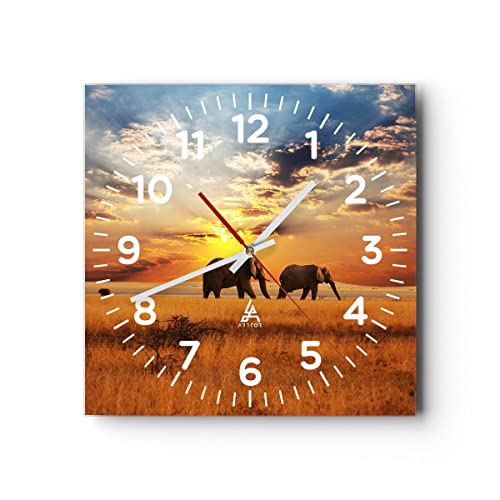 Modern Wanduhr Elefanten Safari Dschungel Busch 30x30cm Quadrat Klein Wand Uhr Glas Analog Zimmeruhren Küche Büro Wohnzimmer Glasuhr Wall Clock Dekoration Design Küchenuhr C4AC30x30-3150 Modern Wanduhr Elefanten Safari Dschungel Busch 30x30cm Quadrat Klein Wand Uhr Glas Analog Zimmeruhren Küche Büro Wohnzimmer Glasuhr Wall Clock Dekoration Design Küchenuhr C4AC30x30-3150 von ARTTOR
