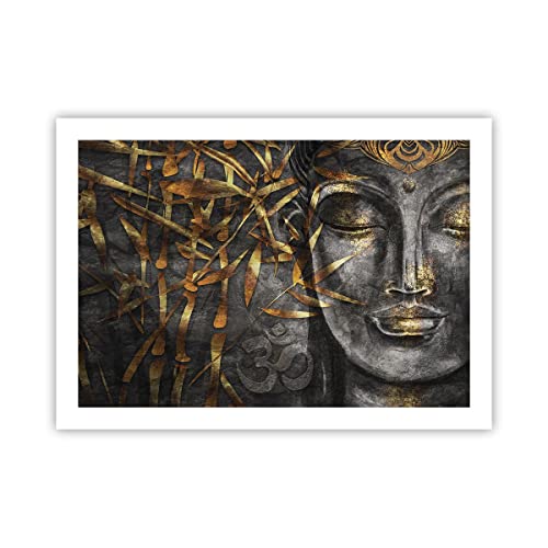 Wandposter Art Prints 70x50cm Poster ohne Rahmen Buddha Gold Bodhisattva Küche Wanddeko Bild Wand Kunstdruck Deko Wandbilder Dekoration Wohnzimmer Schlafzimmer Modern Wall Art Decor P2XAA70x50-4442 von ARTTOR