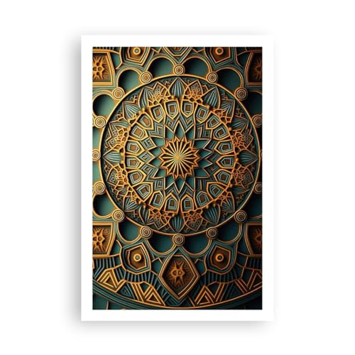 Poster ohne Rahmen Mosaik Arabisch Dekorationen Deko 61x91cm Wandposter Art Prints Wandbilder Dekoration Wohnzimmer Schlafzimmer Küche Wanddeko Bild Wand Kunstdruck Modern Wall Art P2XPA61x91-5772 von ARTTOR