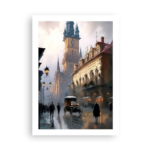 Wandposter Art Prints 50x70cm Poster ohne Rahmen Alte Stadt Prag Historisch Küche Wanddeko Bild Wand Kunstdruck Deko Wandbilder Dekoration Wohnzimmer Schlafzimmer Modern Wall Art Decor P2XPA50x70-5682 von ARTTOR