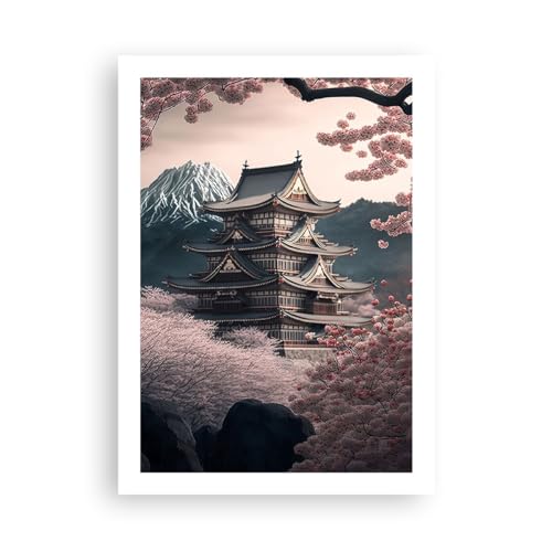 Wandposter Art Prints 50x70cm Poster ohne Rahmen Asien Japan Japanische Kirsche Küche Wanddeko Bild Wand Kunstdruck Deko Wandbilder Dekoration Wohnzimmer Schlafzimmer Modern Wall Art P2XPA50x70-5734 von ARTTOR