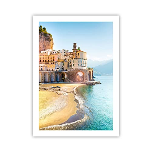 Wandposter Art Prints 50x70cm Poster ohne Rahmen Küste Amalfi Italien Küche Wanddeko Bild Wand Kunstdruck Deko Wandbilder Dekoration Wohnzimmer Schlafzimmer Modern Wall Art Decor - P2XPA50x70-5187 von ARTTOR