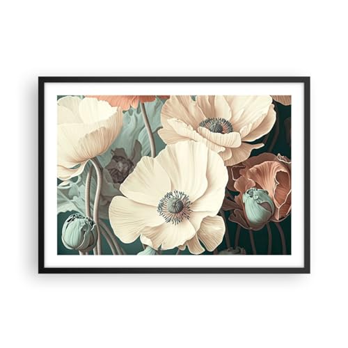 Wandposter Art Prints 70x50cm Poster Schwarzrahmen Blumen Pflanzen Pastell Küche Wanddeko Bild Wand Kunstdruck Deko Wandbilder Dekoration Wohnzimmer Schlafzimmer Modern Wall Art Decor P2BAA70x50-5925 von ARTTOR