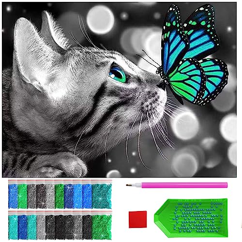 ARTULIO Diamond Painting Katzen Set – 5D Diamant Painting Bilder 30x40 cm mit Diamond Painting Zubehör für Kinder und Erwachsene - Crystal Art für Home Wand Deko von ARTULIO