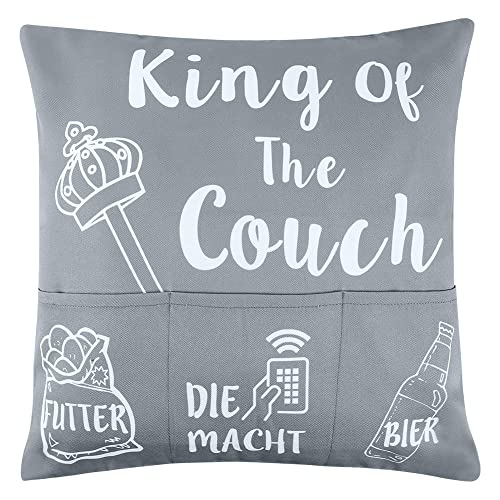 ARVOV King Kissenbezug, Damen Kissenbezug, Geschenke für Freundin, Lieblingsmensch Geschenk, Frauen Geschenk, Damen (45 x 45 cm, King of The Couch) von ARVOV