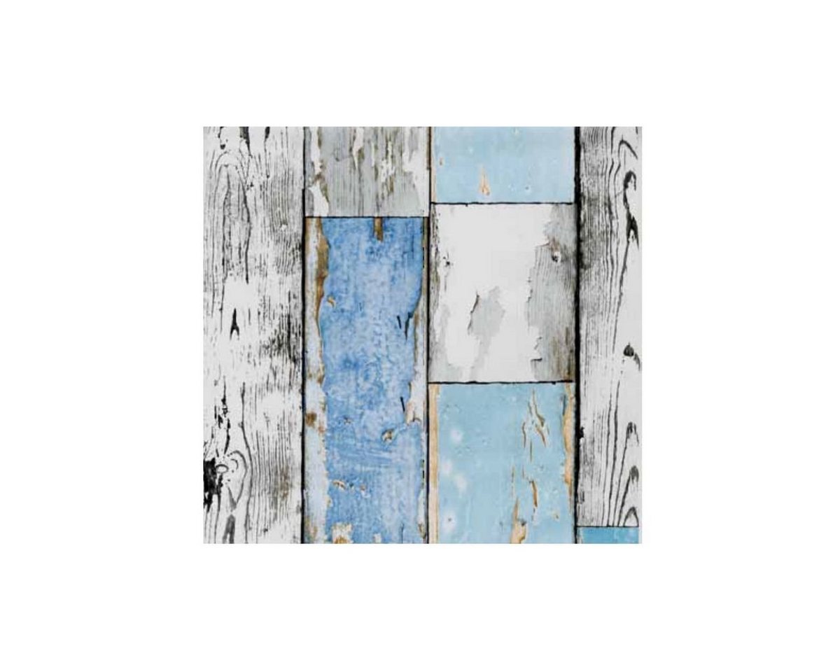 AS4HOME Möbelfolie Holzdekor- Möbelfolie Holz Scrapwood blau 45 cm x von AS4HOME