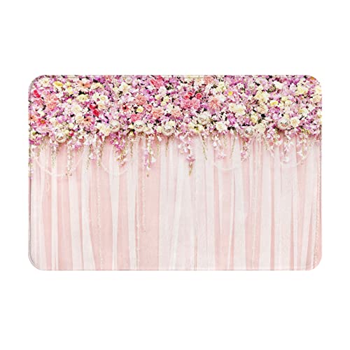 ASEELO 40 x 60 cm Fußmatte Blumenwand Rosa Rose Eingangsteppich Schmutzfänger für drinnen und draußen rutschfest Teppich Barrierematte von ASEELO