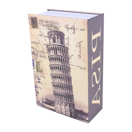 Wörterbuch Geheimbuch, tragbare Aufbewahrungsbox für Bargeld-Schmuck, 18 * 11,5 * 5,5 cm, für Zuhause, Büro(Typ des schiefen Turms von Pisa) von ASHATA