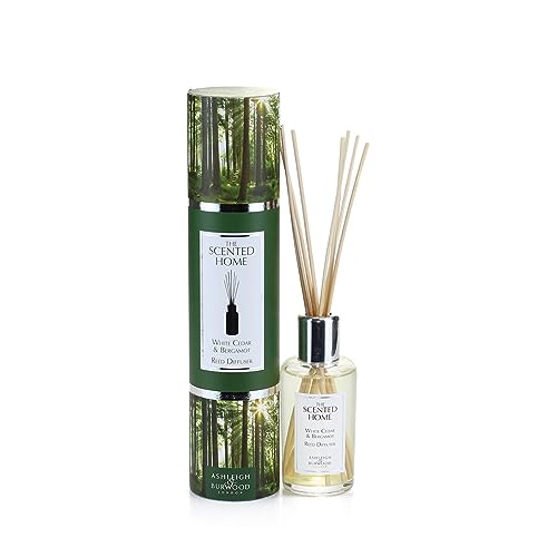 Ashleigh & Burwood Scented Home 150 ml Schilfrohr-Diffusor-Duft-Set – für zu Hause – recycelbar – inklusive Schilfrohr-Diffusorstäbchen und Duft – nachfüllbar (weiße Zeder & Bergamotte) von ASHLEIGH & BURWOOD