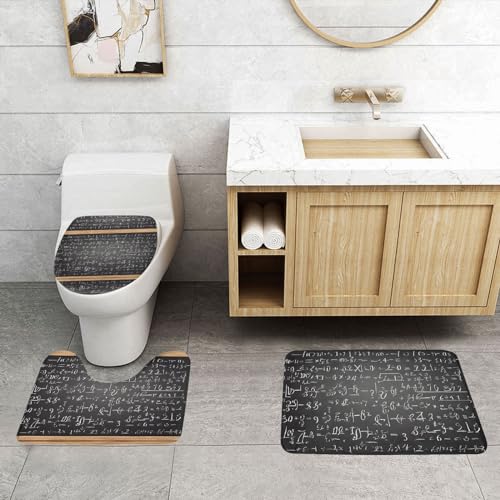 ASPOIJHN Badezimmerteppich-Set, leicht zu reinigen, rutschfeste Konturmatte und WC-Deckelbezug, 3-teilig von ASPOIJHN
