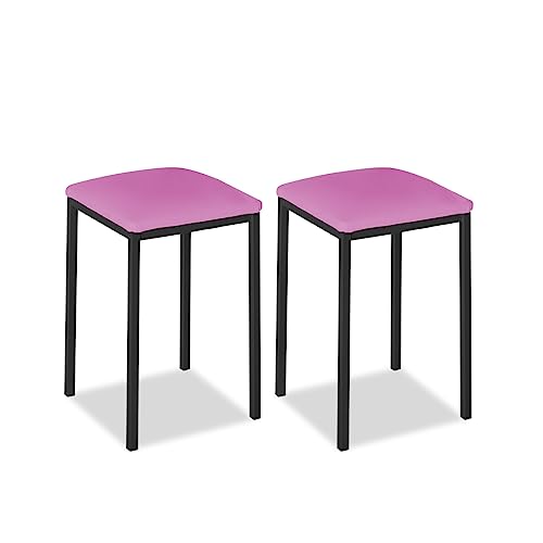 ASTIMESA Küchenstuhl aus Metall mit offener Rückenlehne, Rosa, 60 cm x 45 cm x 40 cm von ASTIMESA