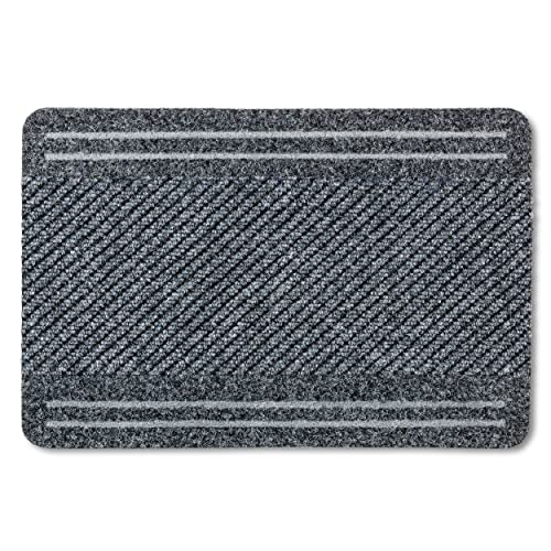ASTRA Fußmatte innen 40x60 cm - rutschfeste Schmutzfangmatte grau Türmatte strapazierfähig - Eingang Fußabtreter Flocky Color: Streifen Sauberlaufmatte von ASTRA