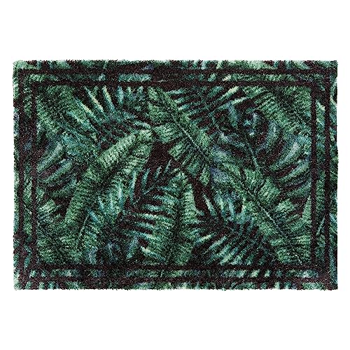 ASTRA flauschig-weiche Sauberlaufmatte Pure & Soft – Schmutzfangmatte Türmatte Innen – strapazierfähige Fussmatte – Jungle Leaf 50 x 70 cm von ASTRA