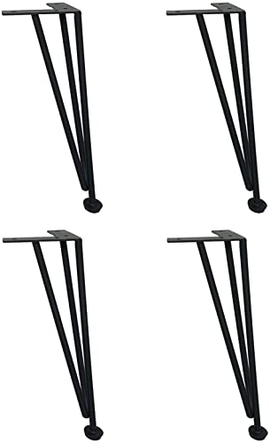 4-teilige Möbelbeine, Tischfüße aus Metall, aus Eisen, Ersatzbeine für den Haushalt, dreieckige, stabile Sofafüße, verwendet für Nachttische, Badezimmer, Sessel, schräge Schrankbeine (schwarz, 21 cm) von ASerZenith